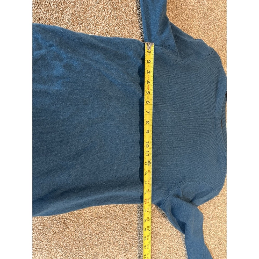WOMANS TEAL 100% CASHMERE SWEATER TALBOTS PETITE Large - Picture 7 of 7